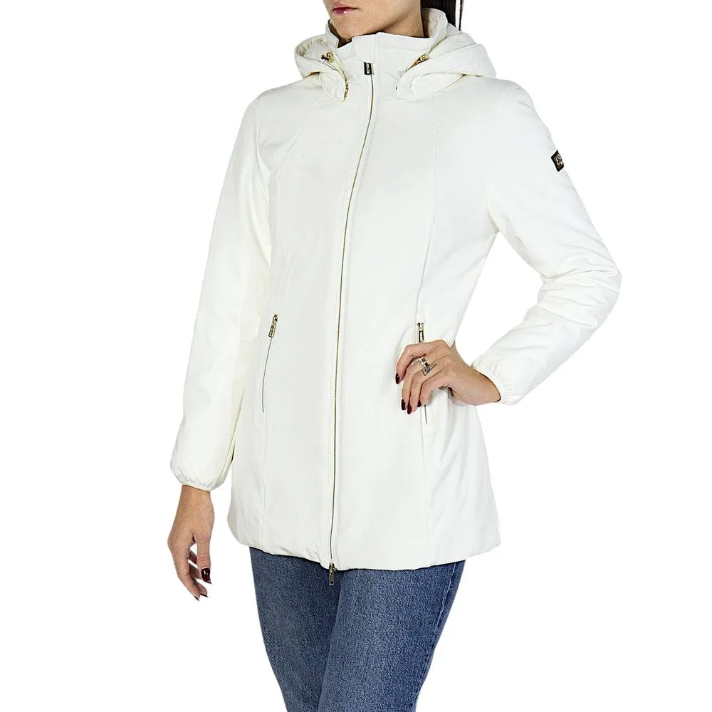 Yes Zee Women's Elegant White Softshell Down Jacket