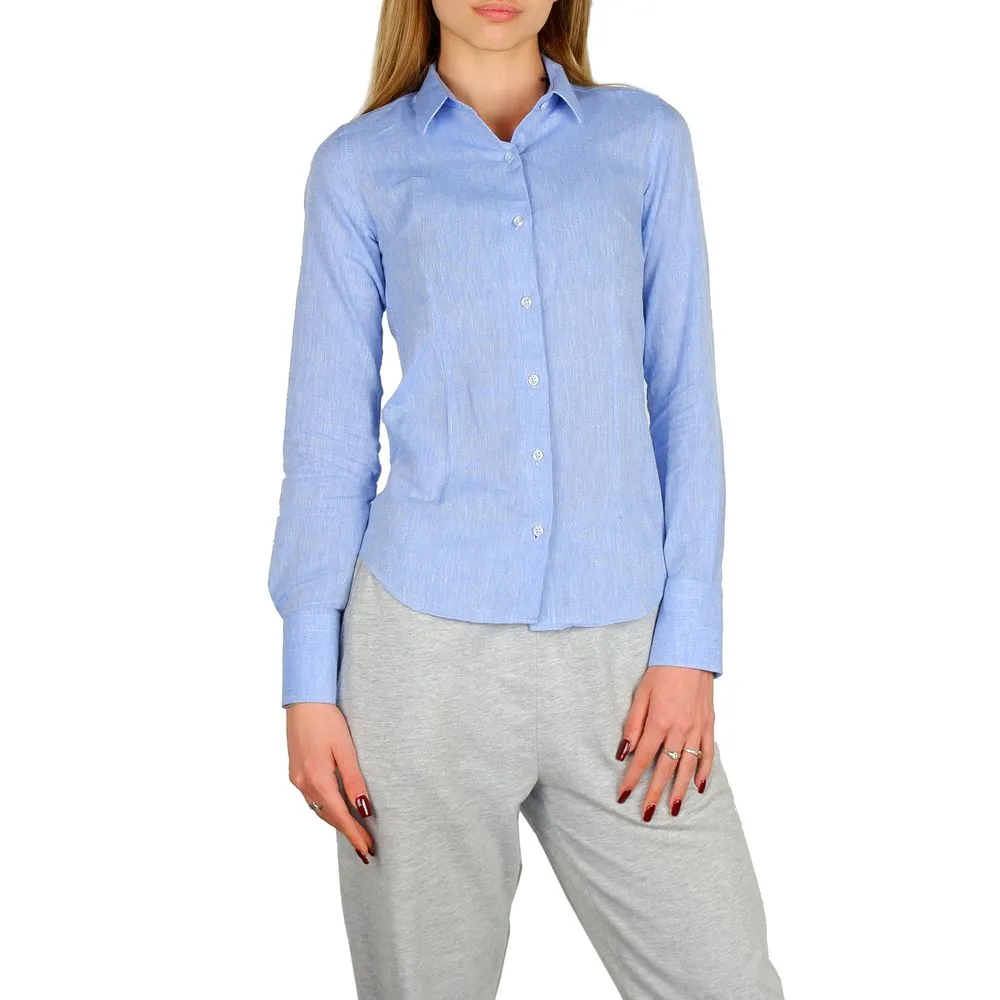 Made in Italy Women's Milano Slim Fit Cotton-Linen Blend Shirt