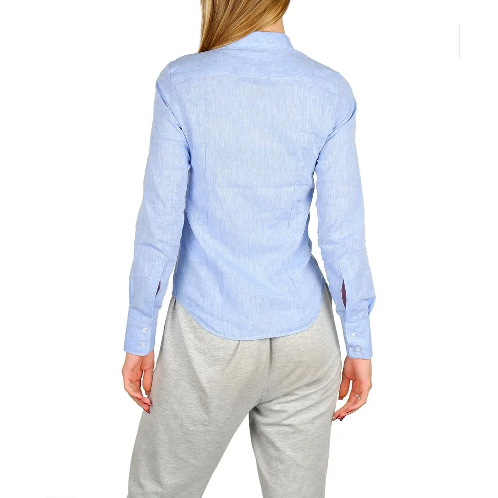 Made in Italy Women's Milano Slim Fit Cotton-Linen Blend Shirt
