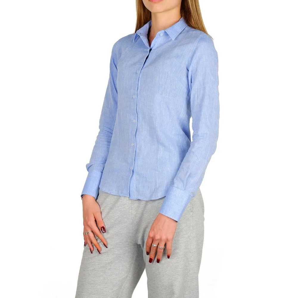 Made in Italy Women's Milano Slim Fit Cotton-Linen Blend Shirt