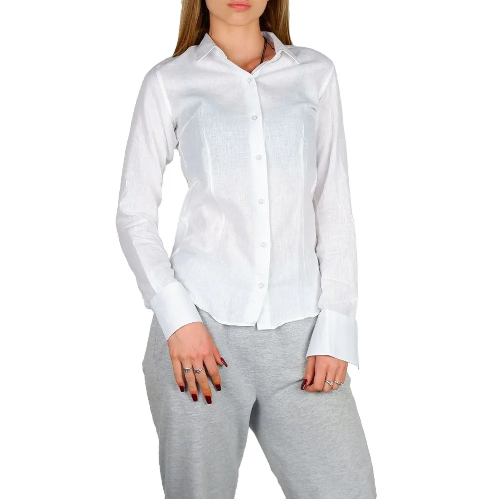 Made in Italy Women's Chic Milanese Cotton-Linen Summer Shirt