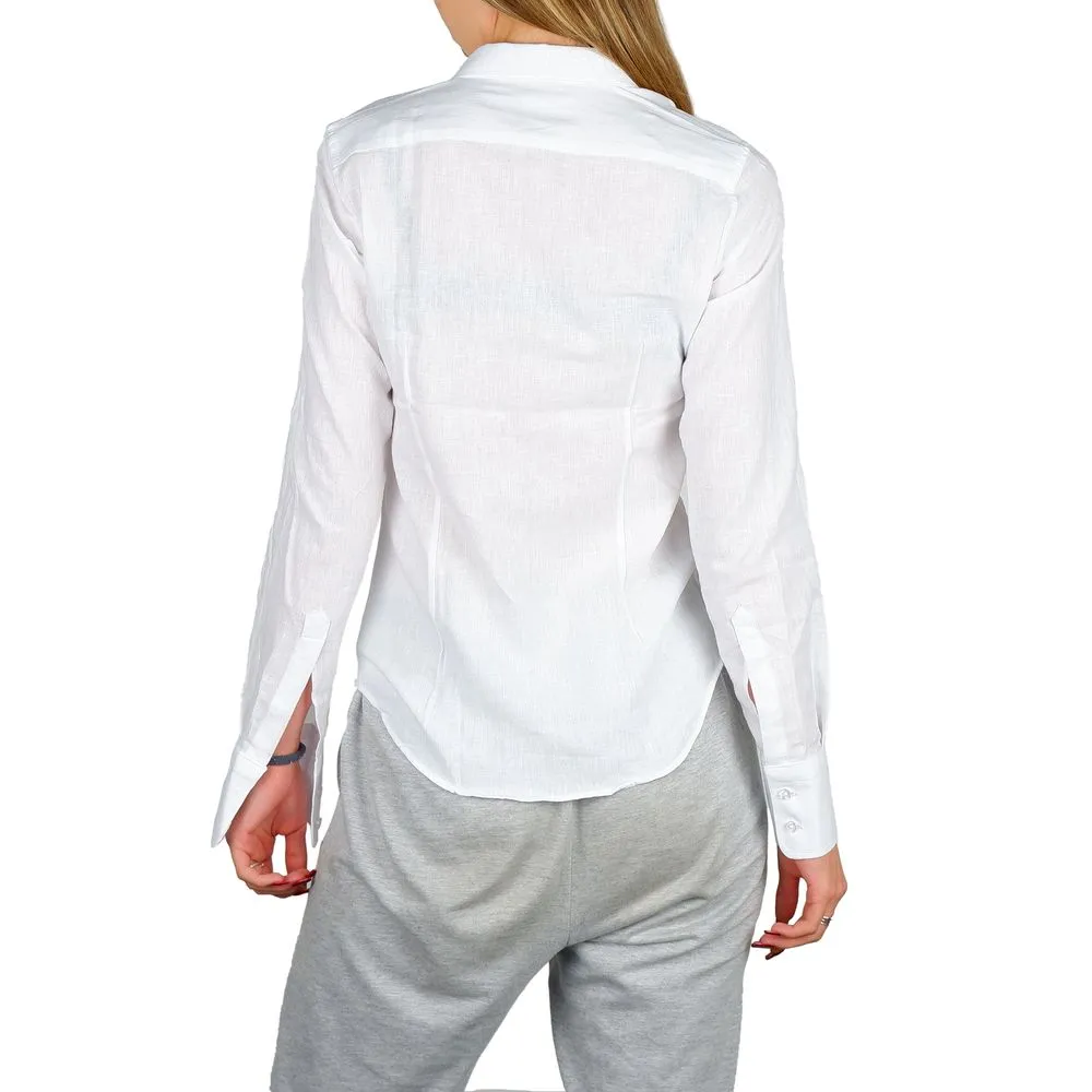 Made in Italy Women's Chic Milanese Cotton-Linen Summer Shirt