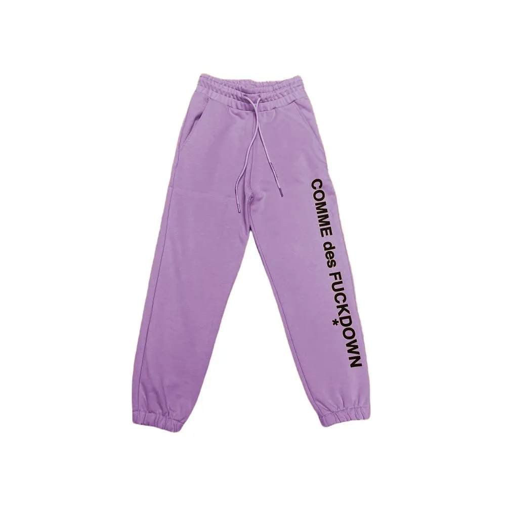 Comme Des Fuckdown Women's Chic Purple Cotton Sweatpants with Logo Print