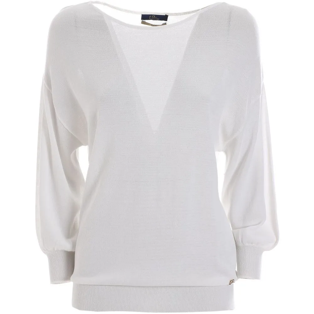Yes Zee Women's Chic Navy Half-Sleeve Sweater