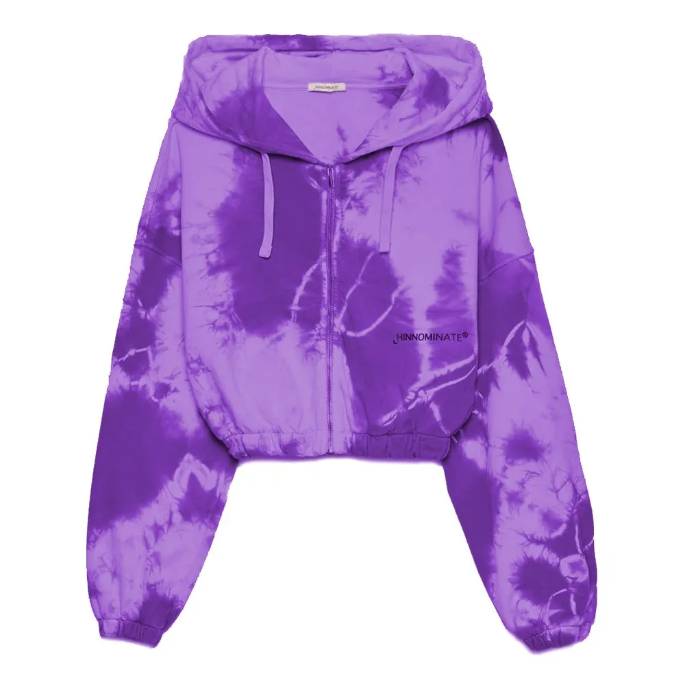 Hinnominate Women's Elegant Purple Hooded Sweatshirt with Logo Print