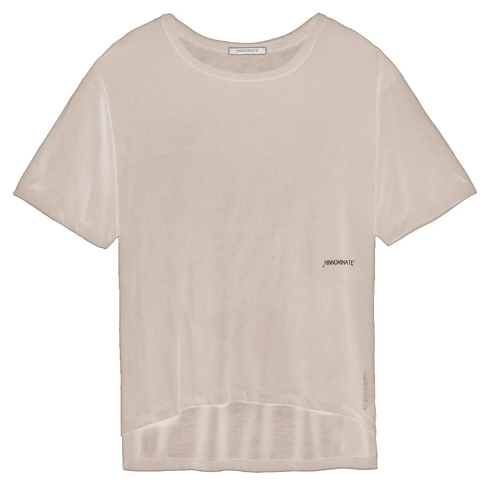 Hinnominate Beige Modal Women Oversized T-Shirt