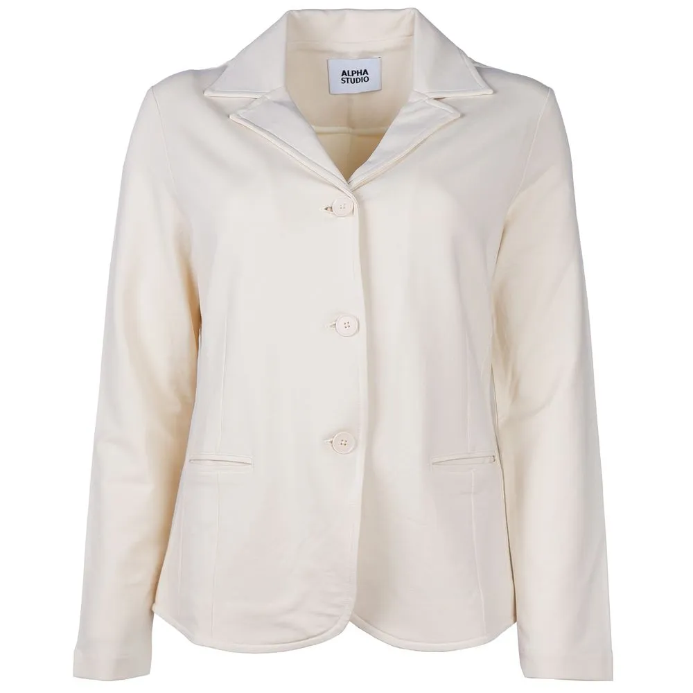 Alpha Studio Women's Beige Cotton Suits & Blazer