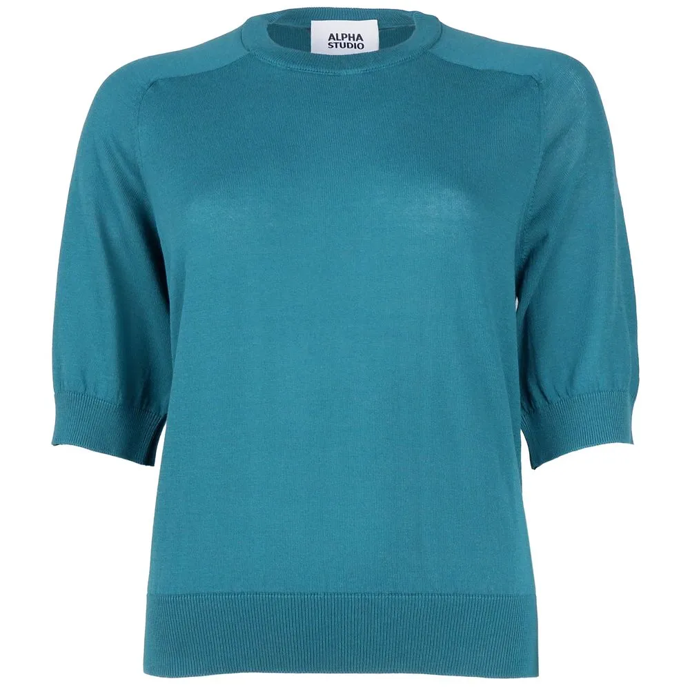 Alpha Studio Women's Green Cotton Sweater