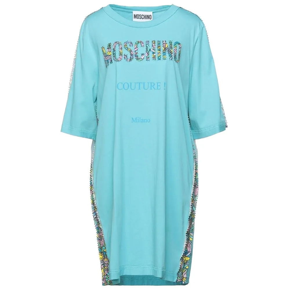 Moschino Couture Women's Light Blue Cotton Dress