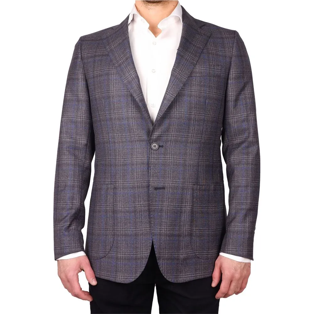 Made in Italy Men's Brown Wool Vergine Blazer