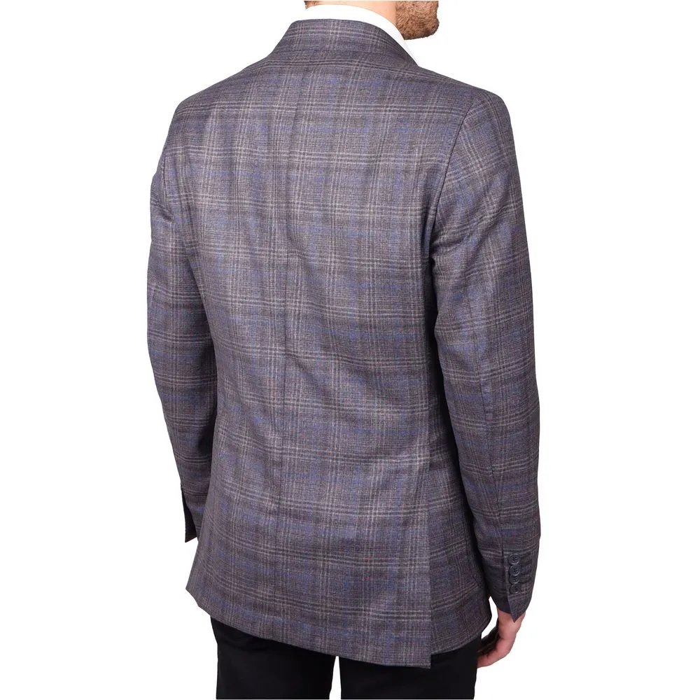 Made in Italy Men's Brown Wool Vergine Blazer