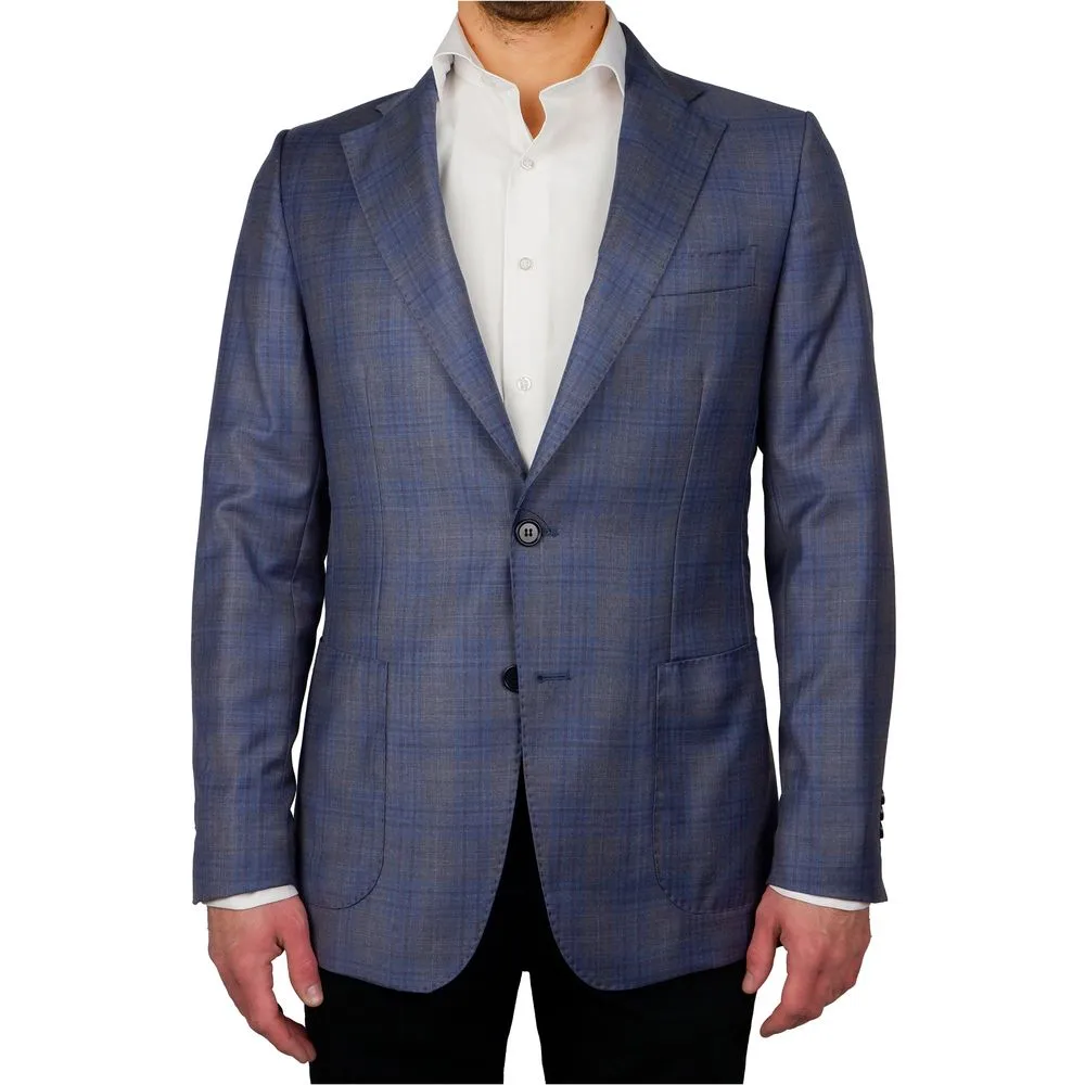 Made in Italy Men's Blue Wool Vergine Blazer