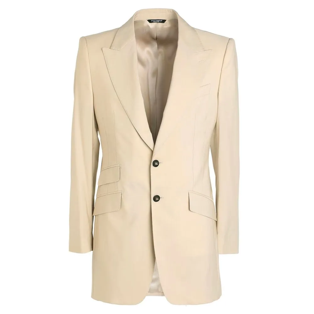 Dolce & Gabbana Men's Beige Wool E Silk Blazer