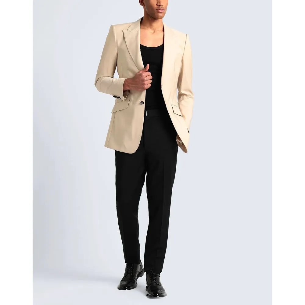 Dolce & Gabbana Men's Beige Wool E Silk Blazer