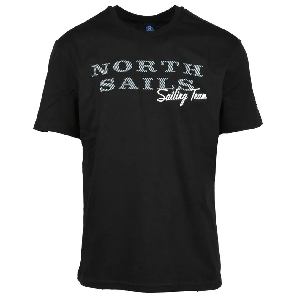 North Sails Men's Embossed Logo Cotton Tee in Timeless Black