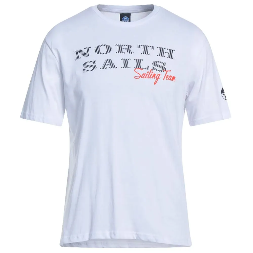 North Sails Men's Pristine White Rubber Logo Tee