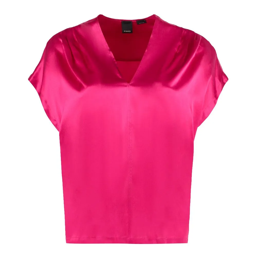 PINKO Women's Elegant Fuchsia Silk Blend Blouse