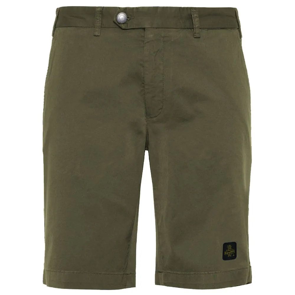 Refrigiwear Men's Elegant Beige Bermuda Shorts with Logo Patch