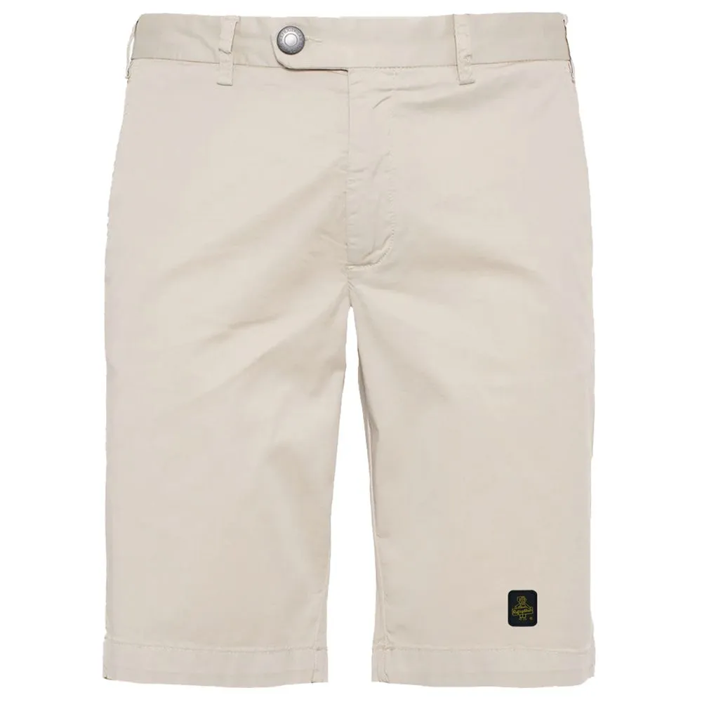 Refrigiwear Men's Elegant Beige Bermuda Shorts with Logo Patch