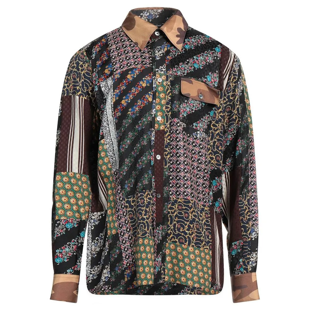 Dolce & Gabbana Men's Elegant Multicolor Silk Men's Shirt