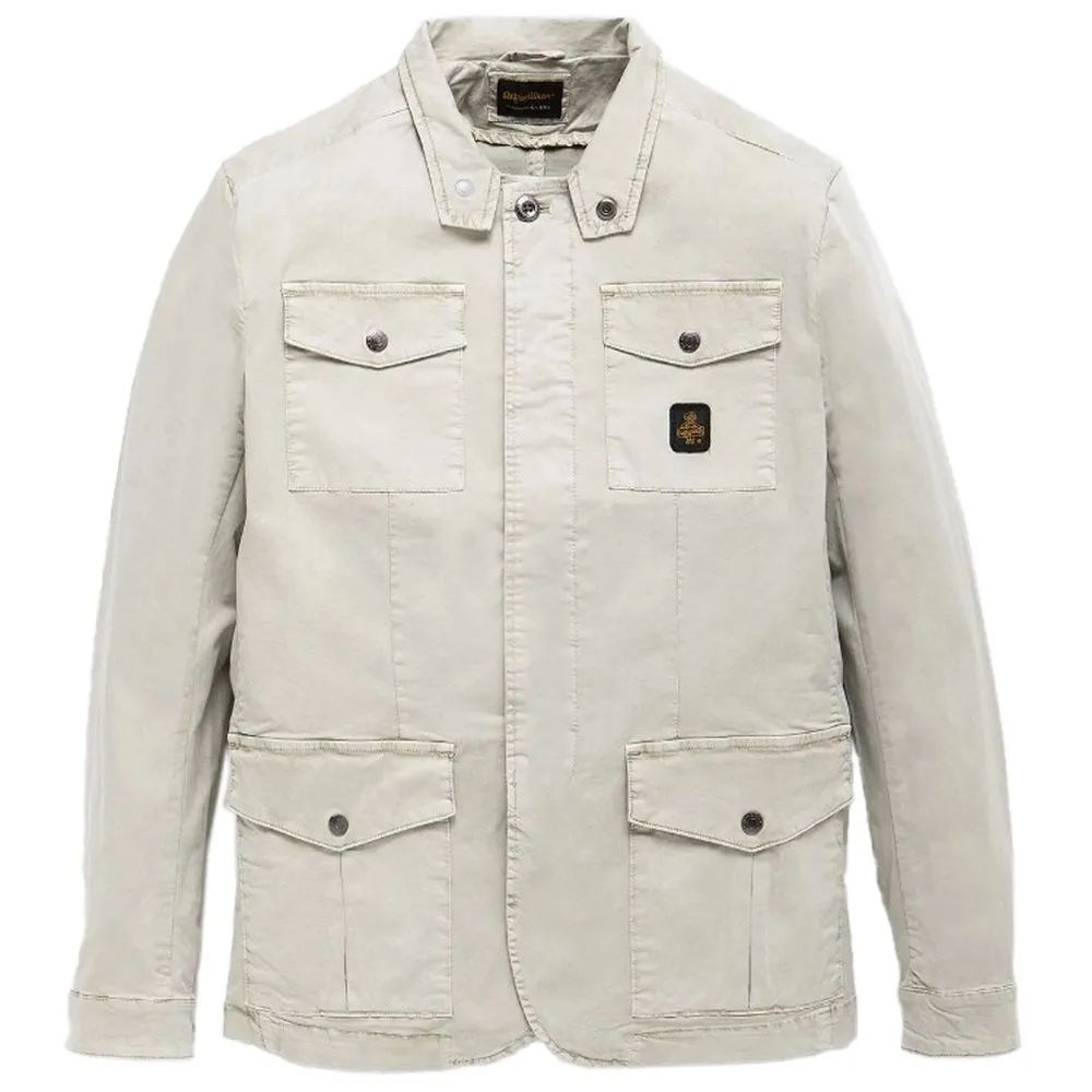 Refrigiwear Men's Sleek Beige Four-Pocket Cotton Jacket
