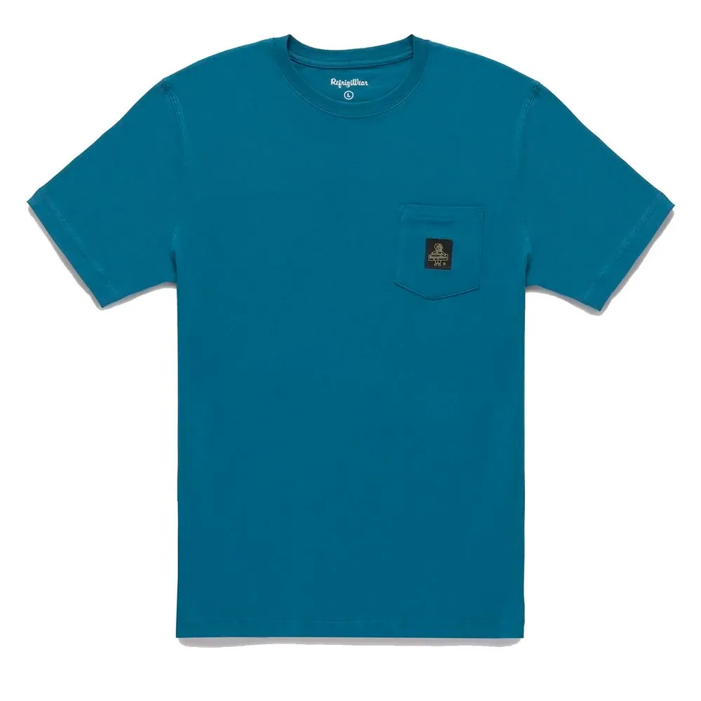 Refrigiwear Men's Chic Light Blue Cotton Tee with Chest Logo
