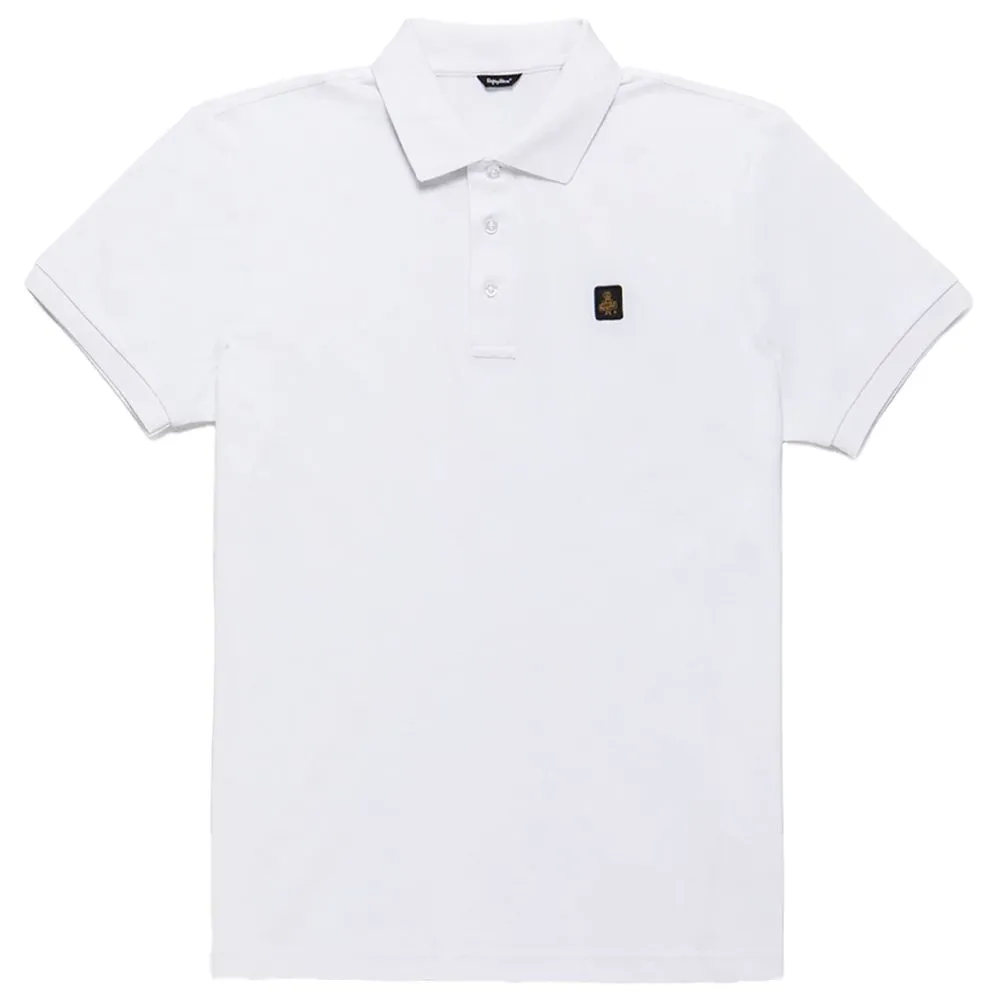 Refrigiwear Men's Elegant White Polo with Embroidered Logo