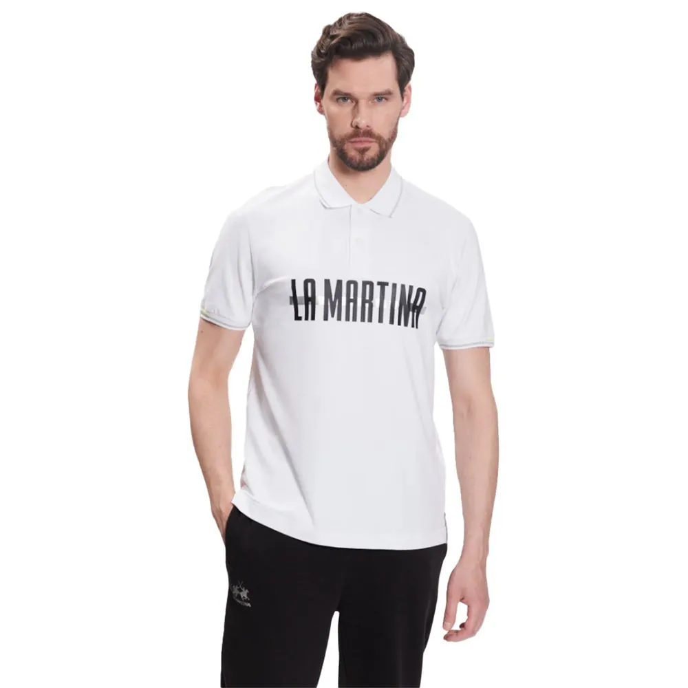 La Martina Men's Elegant Cotton-Blend Polo with Glitter Accent