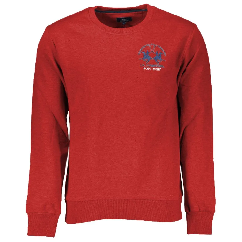La Martina Men's Elegant Pink Cotton Crewneck Sweater
