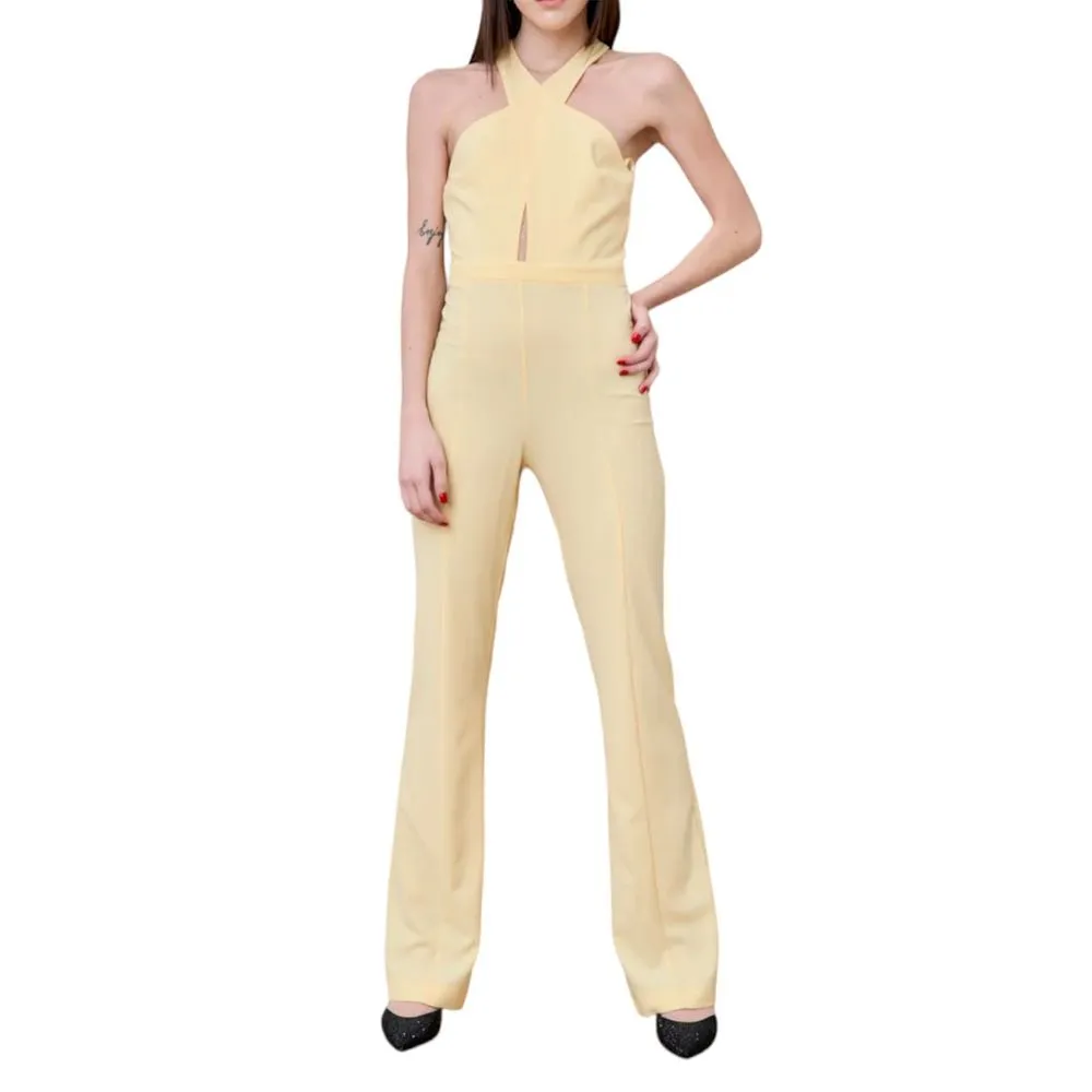 Patrizia Pepe Women's Radiant Canary Yellow Stretch Jumpsuit Dress