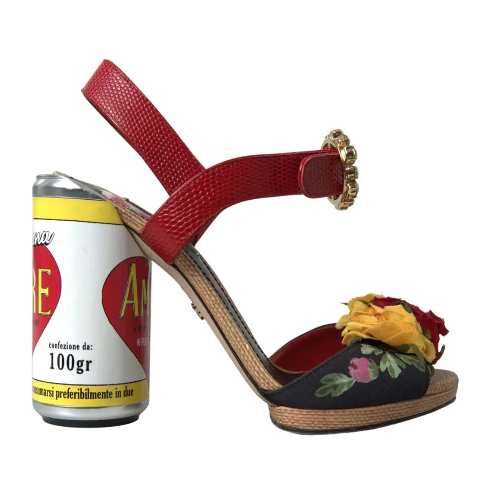 Dolce & Gabbana Women's Multicolor Lambskin Leather Sandals