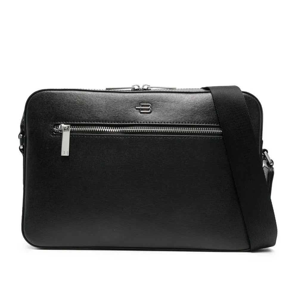 Baldinini Trend Men's Sleek Grained Calfskin Shoulder Bag