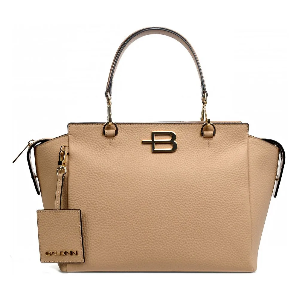 Baldinini Trend Women's Chic Nude Textured Calfskin Handbag