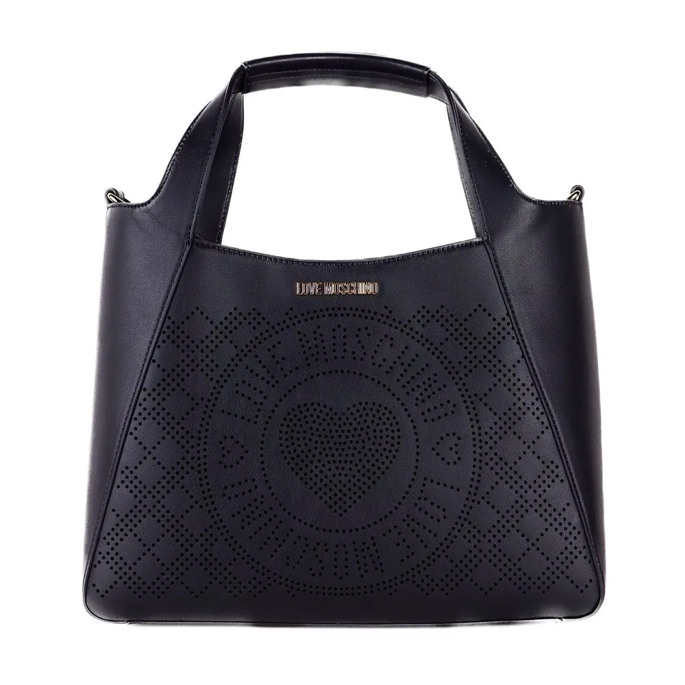 Love Moschino Women's Chic Black Faux Leather Crossbody Bag