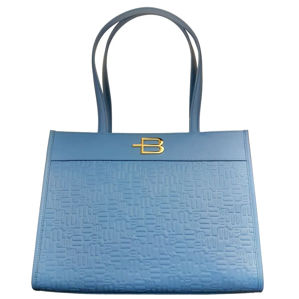 Baldinini Trend Women's Elegant Light Blue Shopping Bag with Logo Motif