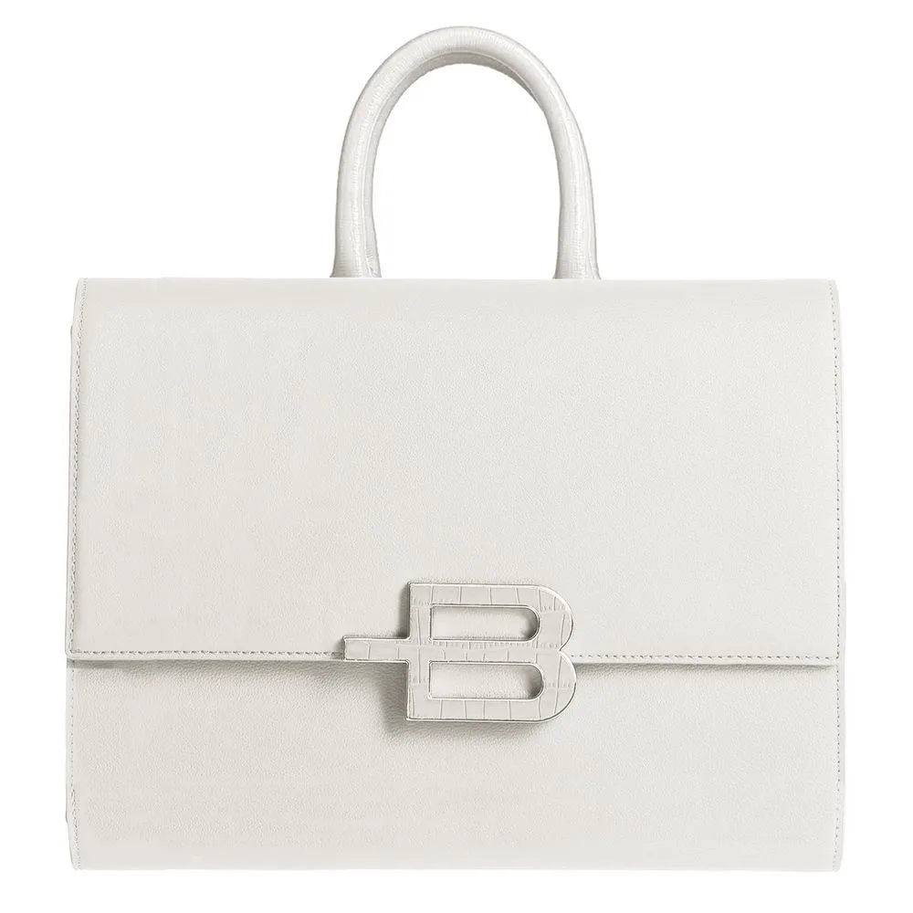Baldinini Trend Women's Elegant White Calfskin Handbag with Chain Strap