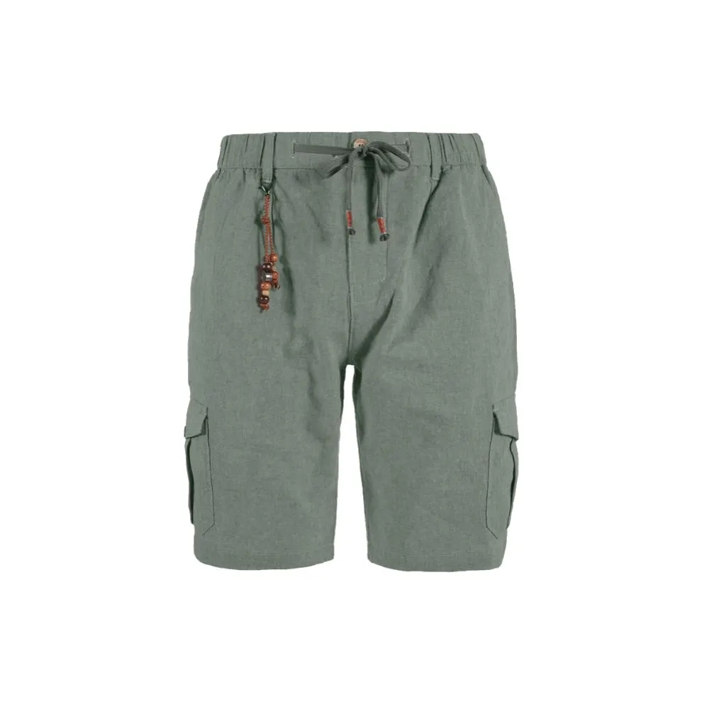 Yes Zee Men's Chic Green Cargo Bermuda Shorts