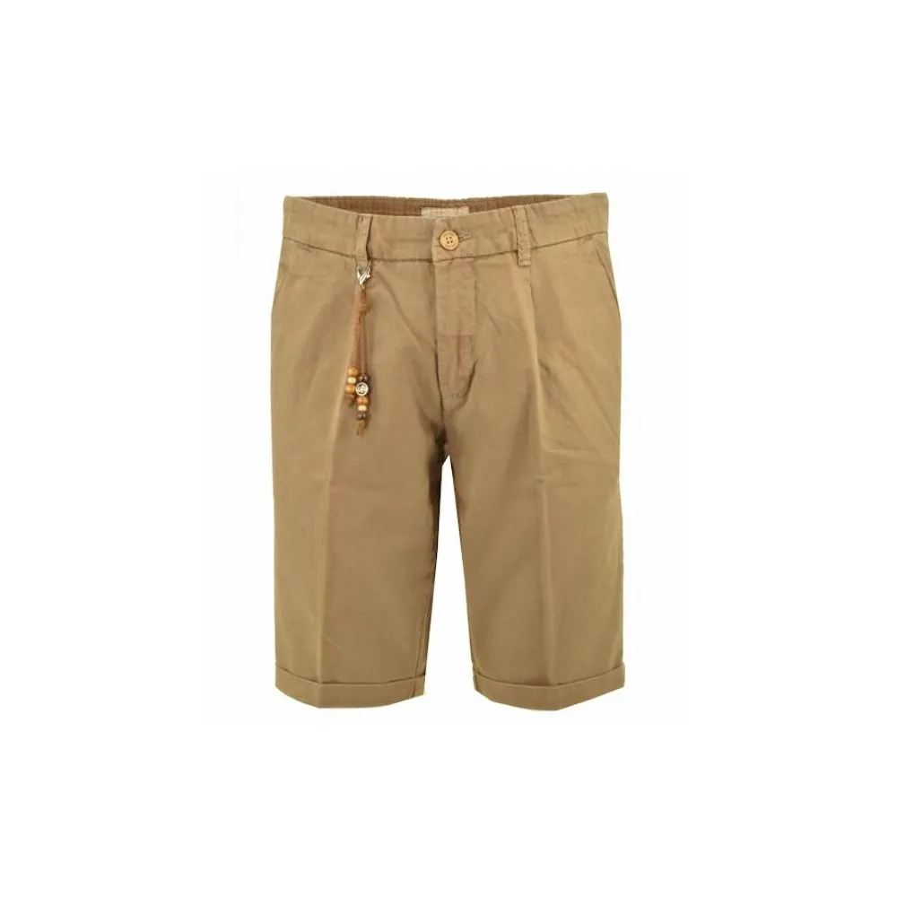 Yes Zee Men's Chic Brown Cotton Bermuda Shorts