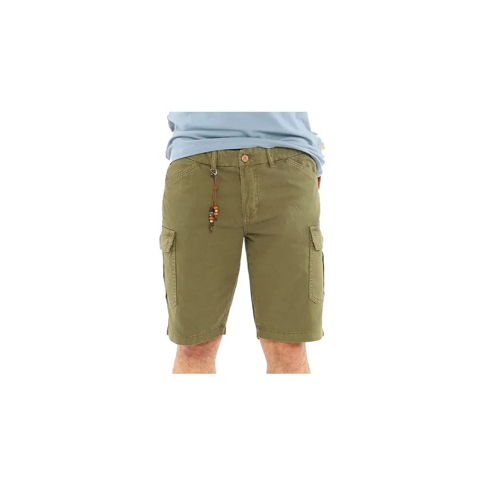 Yes Zee Men's Chic Cargo Bermuda Shorts in Green