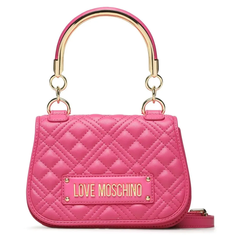 Love Moschino Women's Fuchsia Quilted Crossbody Luxury Handbag