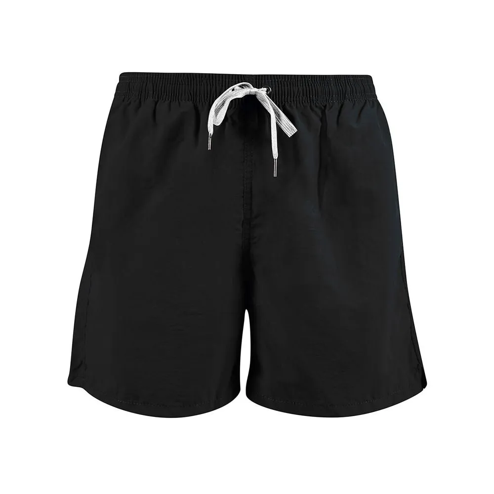 Yes Zee Men's Black Polyester Men's Swim Short