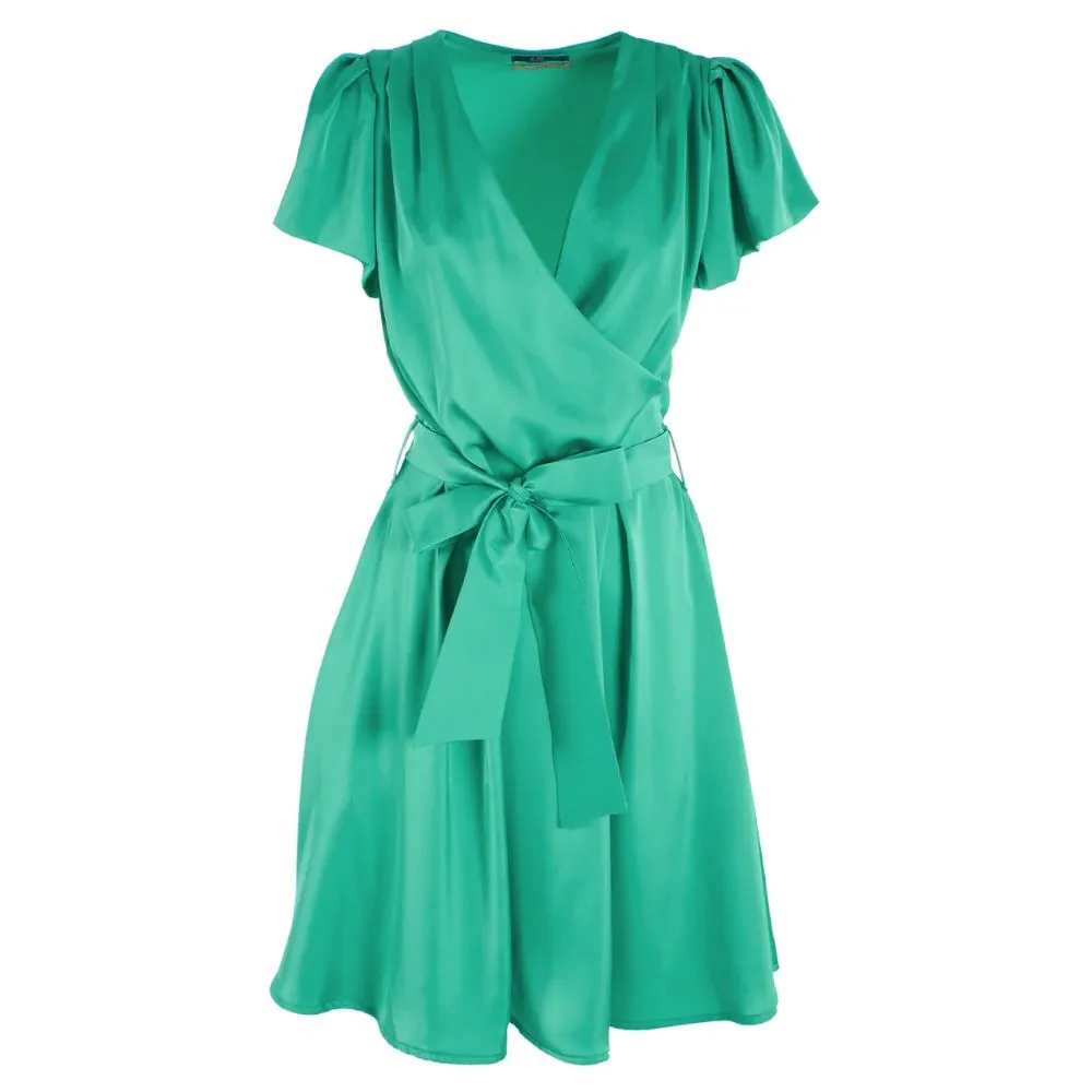 Yes Zee Women's Emerald Elegance Belted Midi Dress