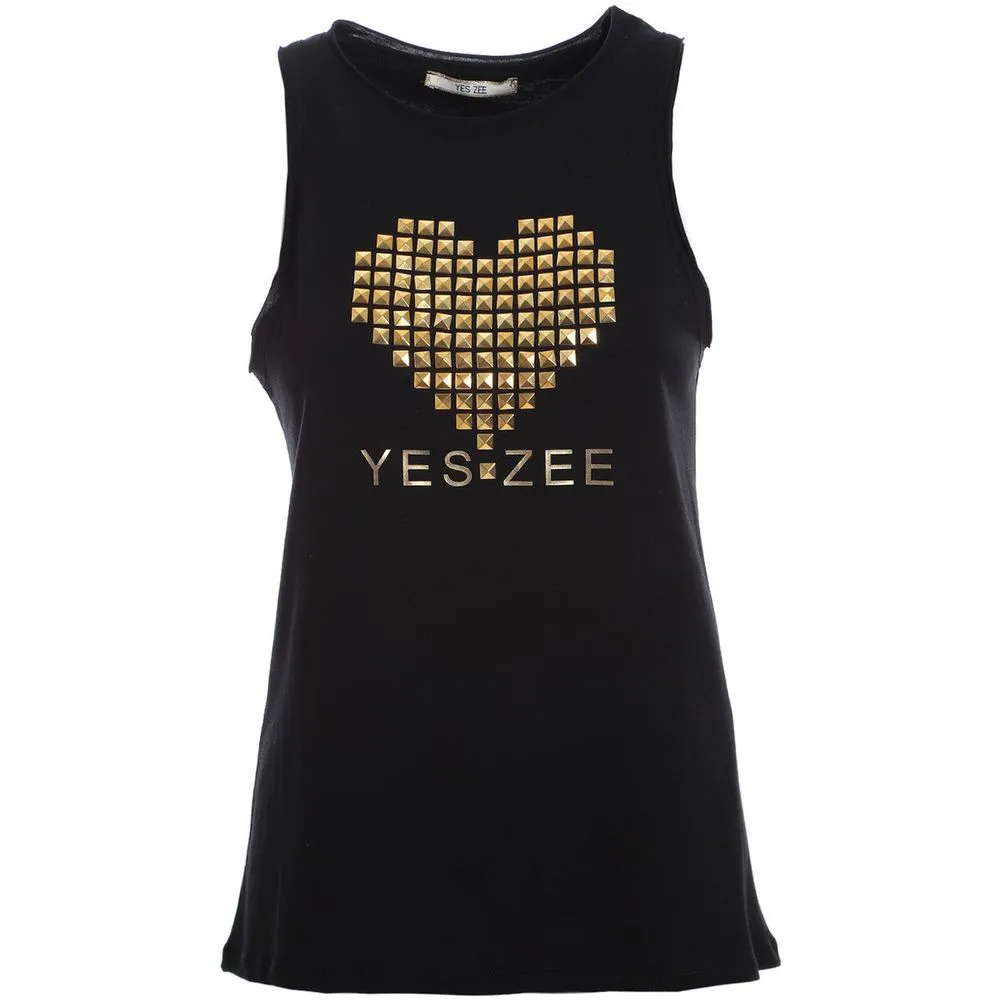 Yes Zee Women's Chic Studded Cotton Tank Top