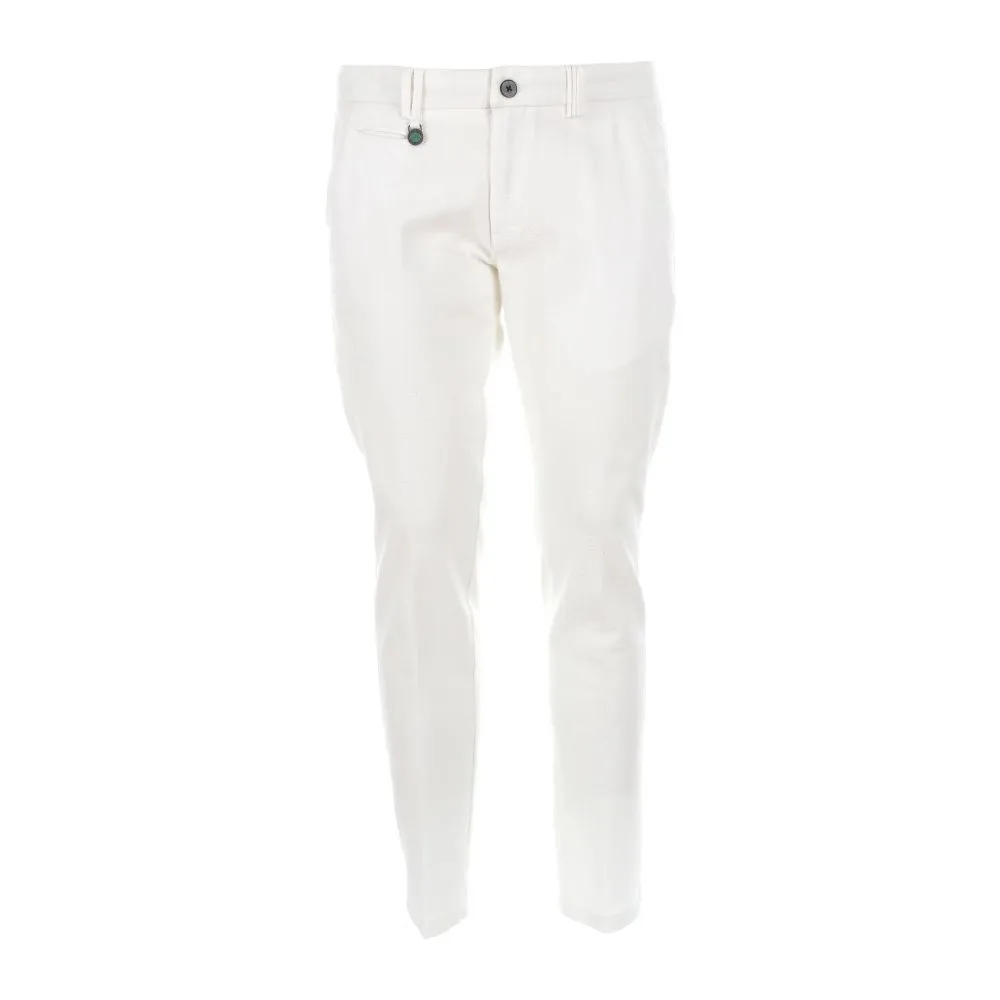 Yes Zee Men's Honeycomb Cotton Chino Trousers - Pristine White
