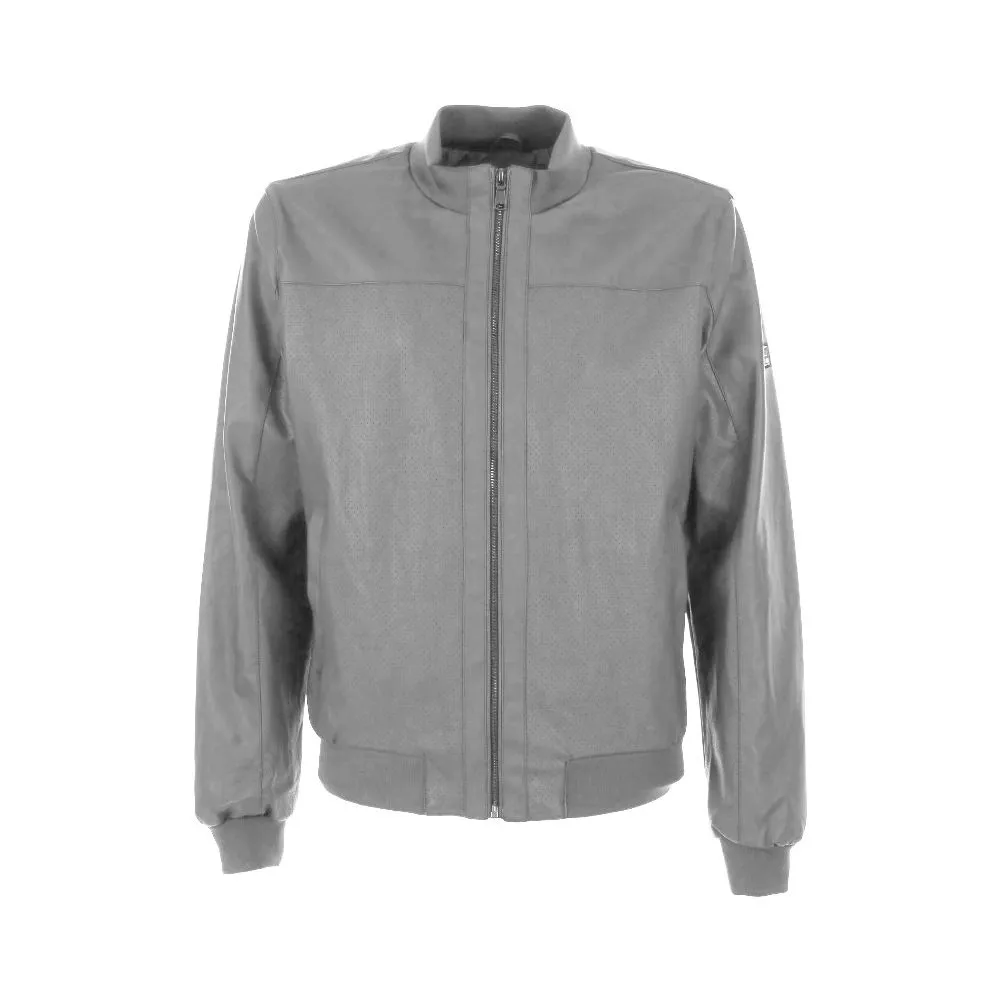 Yes Zee Men's Chic Perforated Faux Leather Jacket