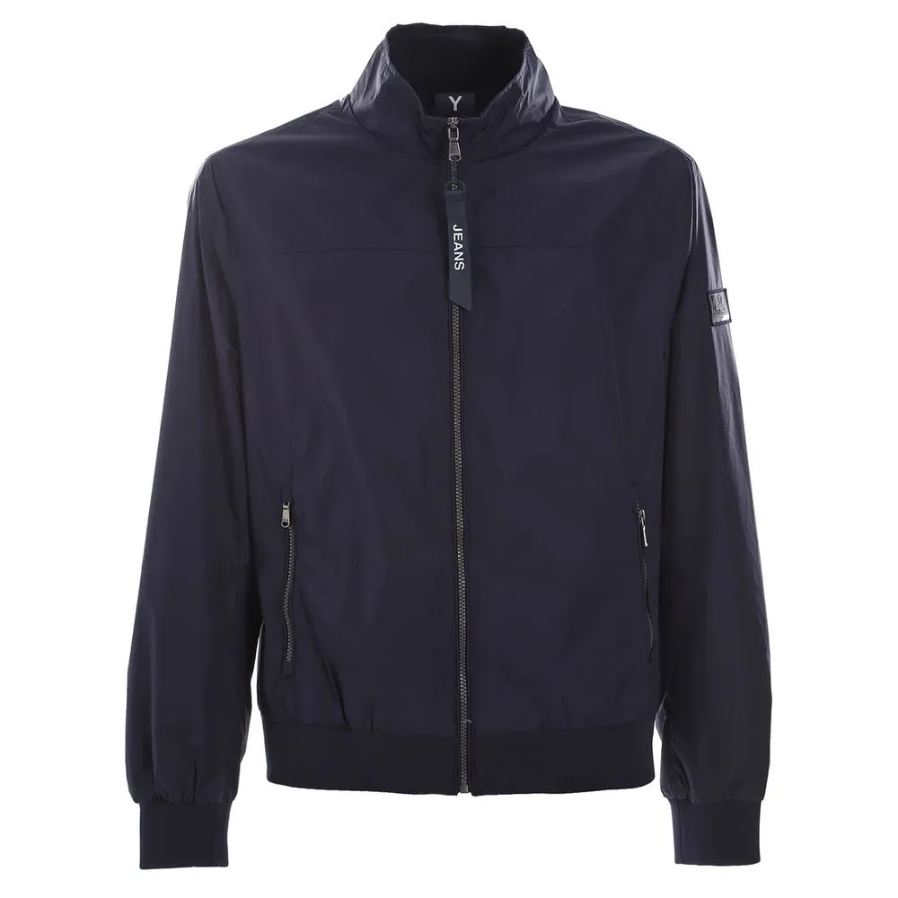 Yes Zee Men's Chic Blue Nylon Rain & Windbreaker Jacket