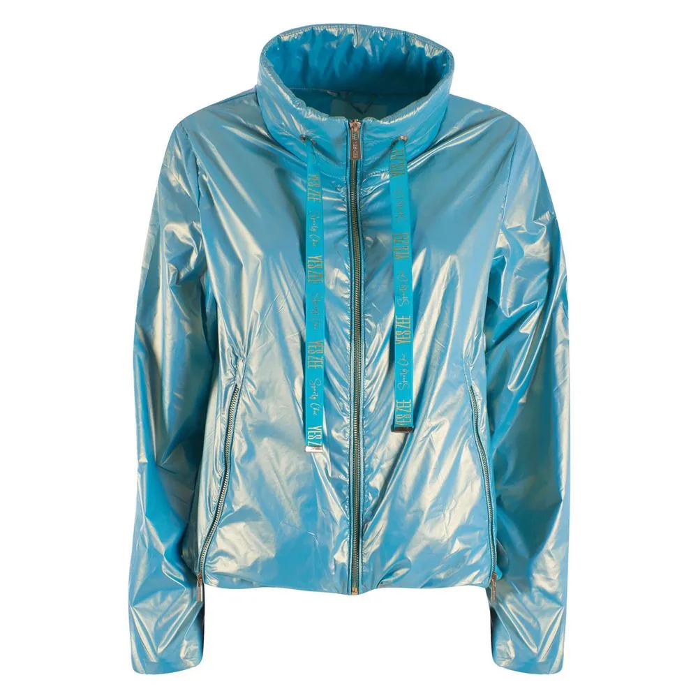 Yes Zee Women's Pearlescent Nylon Three-Zip Jacket