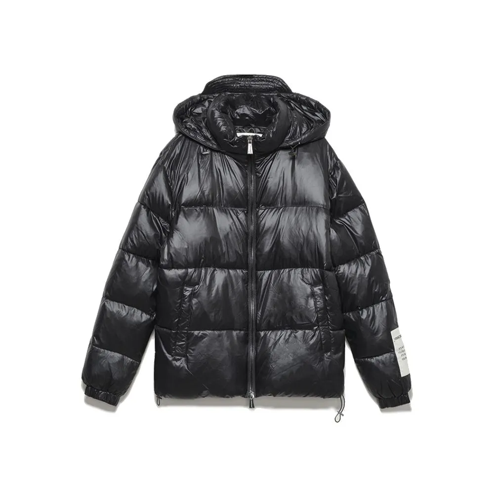 Hinnominate Men's Elevated Black Quilted Down Jacket with Hood