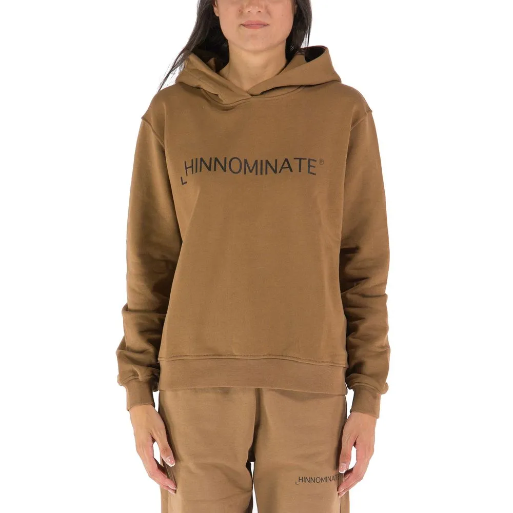 Hinnominate Women's Chic Long-Sleeved Cotton Hoodie with Logo Print