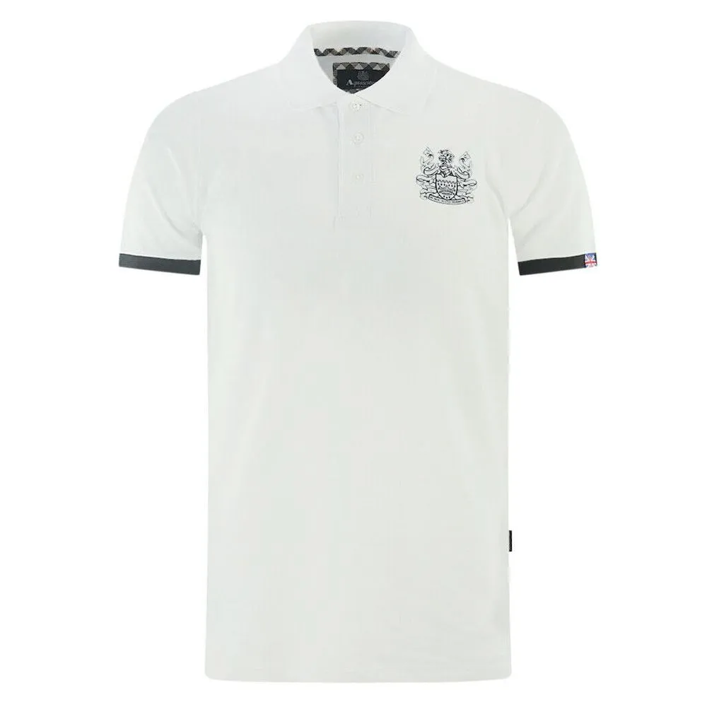 Aquascutum Men's Elegant Cotton Polo with Signature Details